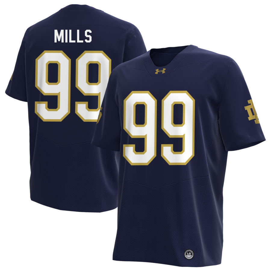 Rylie Mills Notre Dame Jerseys, UND Fighting Irish College Football Apparels Stitched-Navy